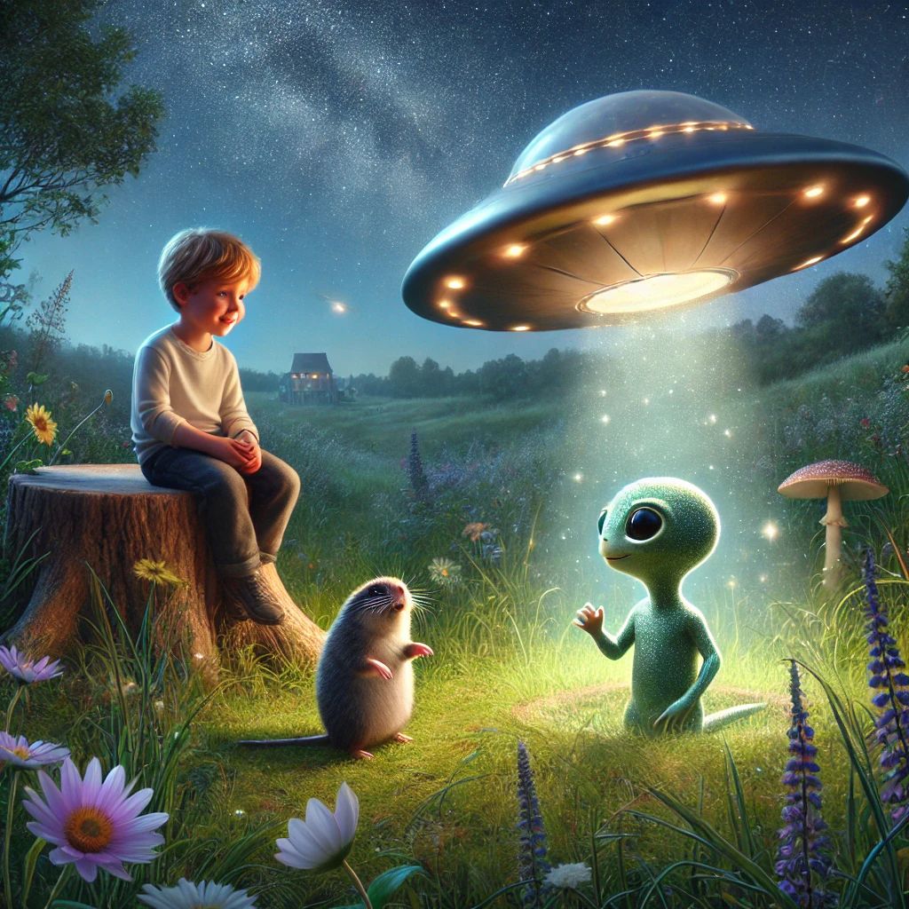 Peter und der kleine Maulwurf begegnen einem Alien